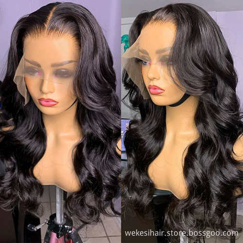 Unprocessed Brazilian Human Hair Full Lace Wig OEM Vendors Water Wave Virgin Cuticle Aligned Full Swiss Lace 100% Human Hair Wig